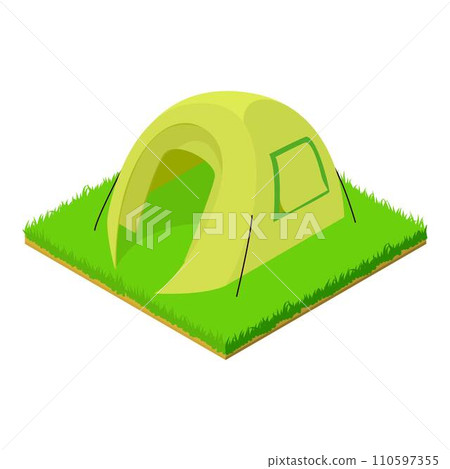 Travel tent icon. Isometric illustration of travel tent vector icon for web 110597355