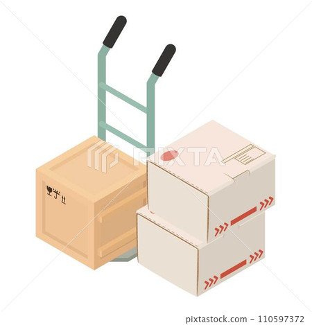 Hand truck icon. Isometric illustration of hand truck vector icon for web 110597372