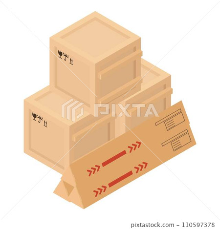 Delivery packaging icon. Isometric illustration of delivery packaging vector icon for web 110597378