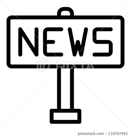 News board icon. Outline news board vector icon for web design isolated on white background News board icon. Outline news board vector icon for web design isolated on white background 110597491