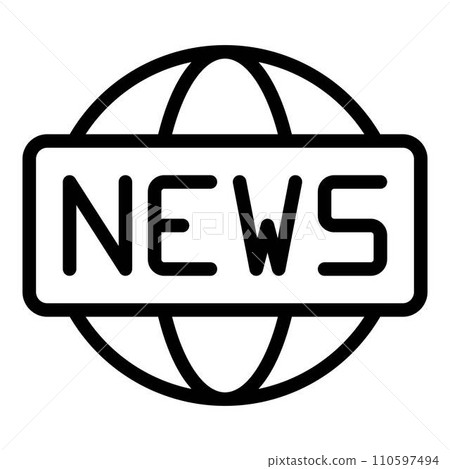 Global news icon. Outline global news vector icon for web design isolated on white background Global news icon. Outline global news vector icon for web design isolated on white background 110597494