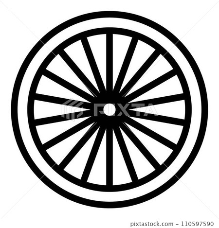 Bicycle repair wheel icon. Outline bicycle repair wheel vector icon for web design isolated on white background 110597590