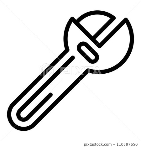 Bicycle repair adjustable wrench icon. Outline bicycle repair adjustable wrench vector icon for web design isolated on white background 110597650