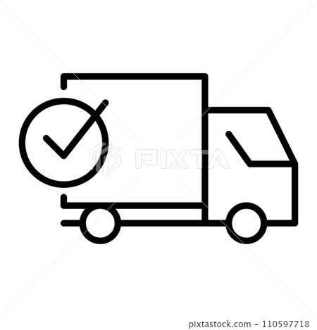 Vector line icon transport loading confirmation isolated on white background 110597718