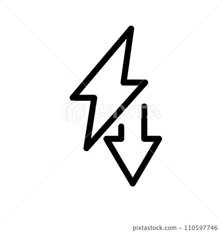 Vector black line icon low energy consumption isolated on white background 110597746