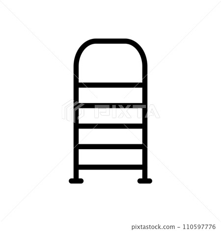 Vector black line icon ladder isolated on white background 110597776