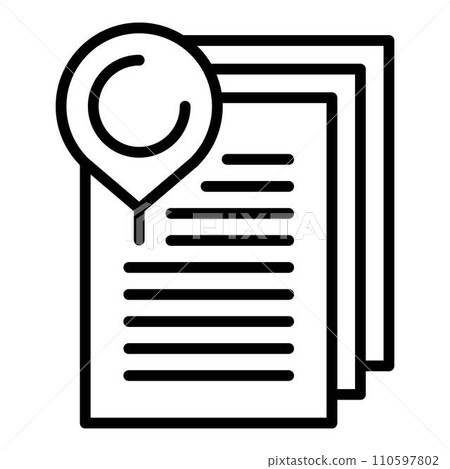 Pin paper report icon. Outline pin paper report vector icon for web design isolated on white background 110597802