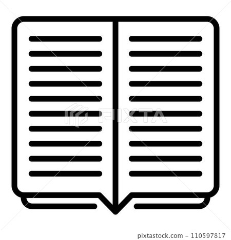 Open book report icon. Outline open book report vector icon for web design isolated on white background Open book report icon. Outline open book report vector icon for web design isolated on white background 110597817