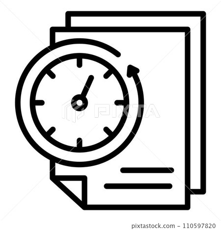 Mail fast time report icon. Outline mail fast time report vector icon for web design isolated on white background Mail fast time report icon. Outline mail fast time report vector icon for web design isolated on white background 110597820