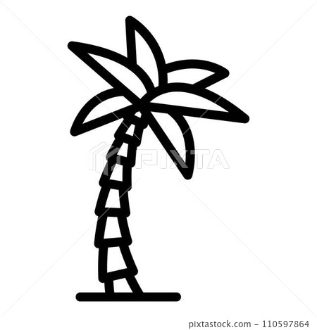 Beach palm tree icon. Outline beach palm tree vector icon for web design isolated on white background 110597864