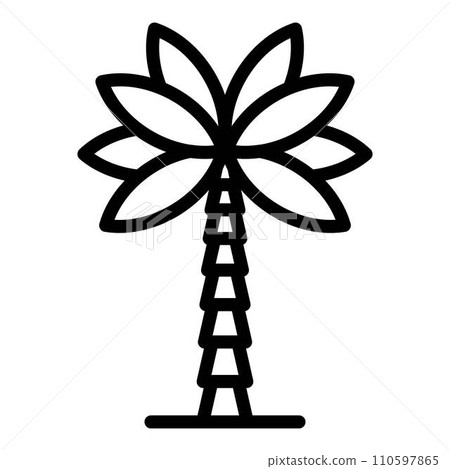 Coconut palm tree icon. Outline coconut palm tree vector icon for web design isolated on white background Coconut palm tree icon. Outline coconut palm tree vector icon for web design isolated on white background 110597865