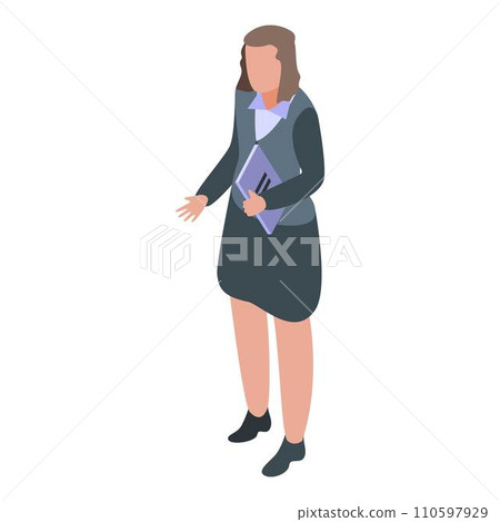 Successful business woman icon. Isometric of successful business woman vector icon for web design isolated on white background Successful business woman icon. Isometric of successful business woman vector icon for web design isolated on white background 110597929