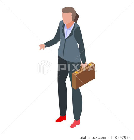 Successful business woman elegant icon. Isometric of successful business woman elegant vector icon for web design isolated on white background Successful business woman elegant icon. Isometric of successful business woman elegant vector icon for web design isolated on white background 110597934