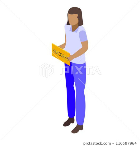 Successful woman icon. Isometric of successful woman vector icon for web design isolated on white background Successful woman icon. Isometric of successful woman vector icon for web design isolated on white background 110597964