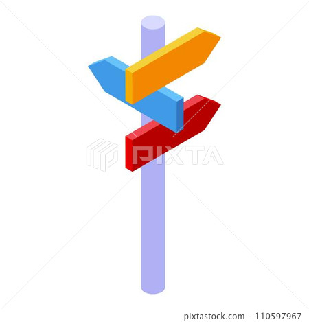 Pillar direction icon. Isometric of pillar direction vector icon for web design isolated on white background Pillar direction icon. Isometric of pillar direction vector icon for web design isolated on white background 110597967