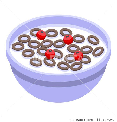 Healthy breakfast hot milk icon. Isometric of healthy breakfast hot milk vector icon for web design isolated on white background Healthy breakfast hot milk icon. Isometric of healthy breakfast hot milk vector icon for web design isolated on white background 110597969