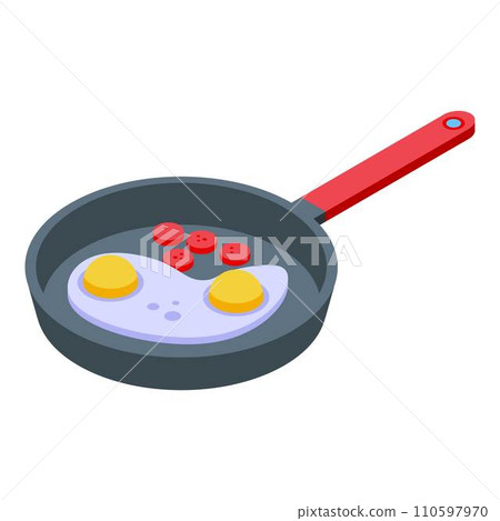 Healthy breakfast fried eggs icon. Isometric of healthy breakfast fried eggs vector icon for web design isolated on white background Healthy breakfast fried eggs icon. Isometric of healthy breakfast fried eggs vector icon for web design isolated on white background 110597970