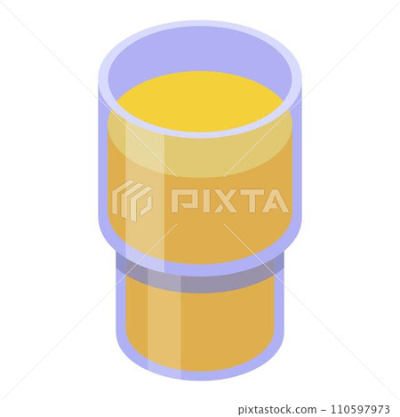Healthy breakfast orange juice glass icon. Isometric of healthy breakfast orange juice glass vector icon for web design isolated on white background Healthy breakfast orange juice glass icon. Isometric of healthy breakfast orange juice glass vector icon for web design isolated on white background 110597973