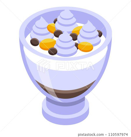 Healthy breakfast ice cream icon. Isometric of healthy breakfast ice cream vector icon for web design isolated on white background Healthy breakfast ice cream icon. Isometric of healthy breakfast ice cream vector icon for web design isolated on white background 110597974