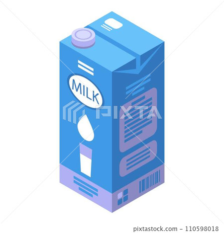 Healthy milk pack food icon. Isometric of healthy milk pack food vector icon for web design isolated on white background 110598018