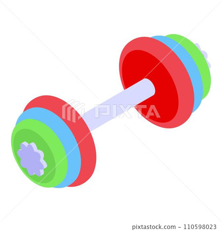 Healthy lifestyle dumbbell icon. Isometric of healthy lifestyle dumbbell vector icon for web design isolated on white background Healthy lifestyle dumbbell icon. Isometric of healthy lifestyle dumbbell vector icon for web design isolated on white background 110598023