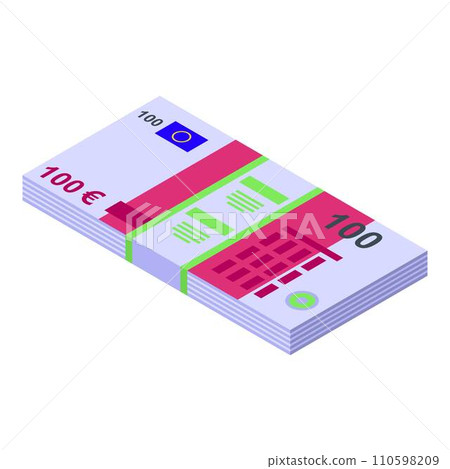 Auction money pack icon. Isometric of auction money pack vector icon for web design isolated on white background Auction money pack icon. Isometric of auction money pack vector icon for web design isolated on white background 110598209
