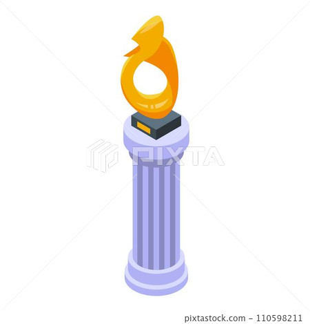 Auction gold cup icon. Isometric of auction gold cup vector icon for web design isolated on white background 110598211