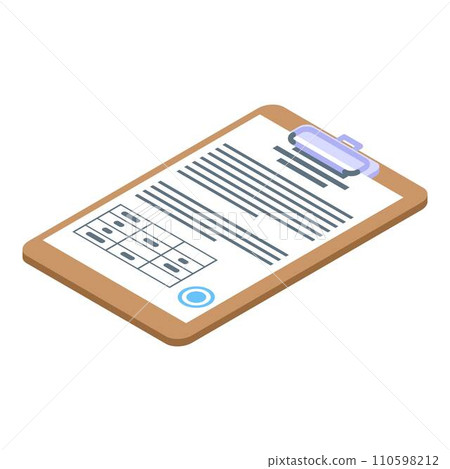 Auction clipboard icon. Isometric of auction clipboard vector icon for web design isolated on white background Auction clipboard icon. Isometric of auction clipboard vector icon for web design isolated on white background 110598212