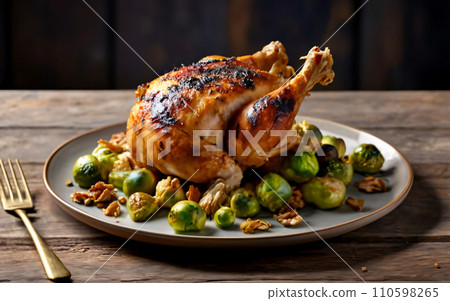 AI-generated content. Rustic Charm Apple Crumble Meets Cinnamon Cake Delight - A Taste of Home. 110598265