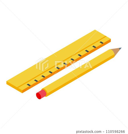 Online training ruler pencil icon. Isometric of online training ruler pencil vector icon for web design isolated on white background Online training ruler pencil icon. Isometric of online training ruler pencil vector icon for web design isolated on white background 110598266