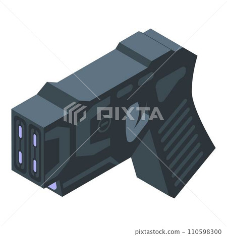 Attack taser icon. Isometric of attack taser vector icon for web design isolated on white background Attack taser icon. Isometric of attack taser vector icon for web design isolated on white background 110598300