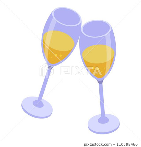 Champagne glass cheers icon. Isometric of champagne glass cheers vector icon for web design isolated on white background Champagne glass cheers icon. Isometric of champagne glass cheers vector icon for web design isolated on white background 110598466