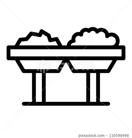 Cat dishes icon. Outline cat dishes vector icon for web design isolated on white background Cat dishes icon. Outline cat dishes vector icon for web design isolated on white background 110598498