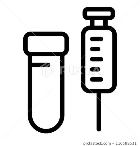 Dog vaccine icon. Outline dog vaccine vector icon for web design isolated on white background 110598531