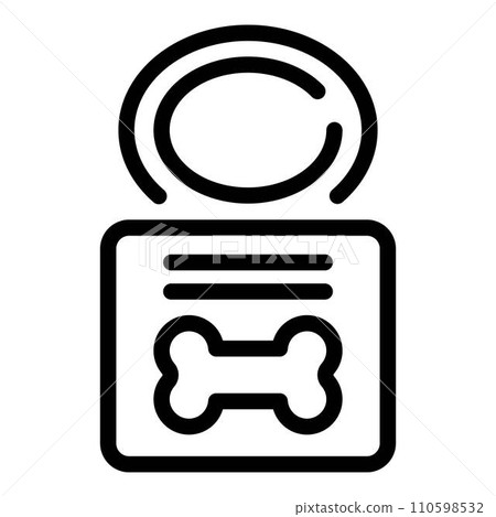 Tin food dog icon. Outline tin food dog vector icon for web design isolated on white background 110598532