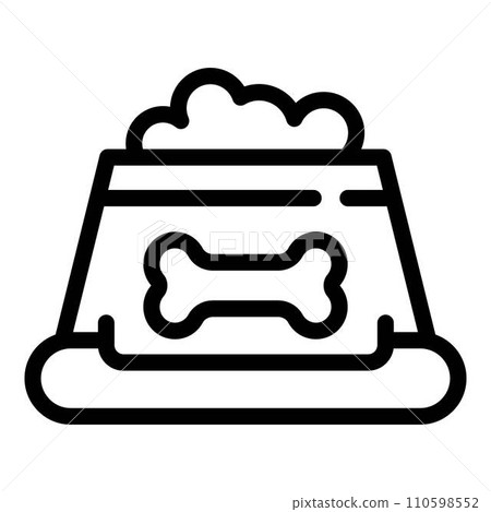 Full dog bowl icon. Outline full dog bowl vector icon for web design isolated on white background 110598552