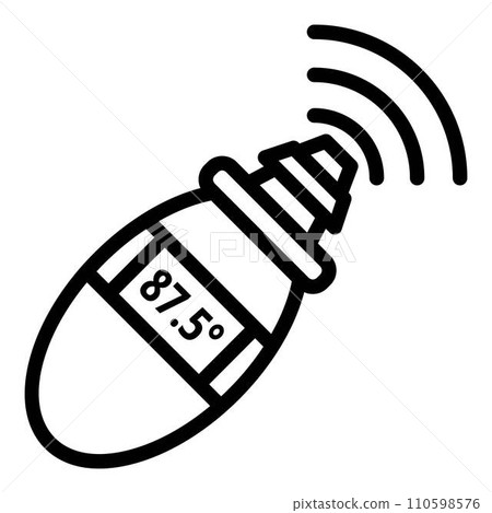 Non contact thermometer icon. Outline non contact thermometer vector icon for web design isolated on white background Non contact thermometer icon. Outline non contact thermometer vector icon for web design isolated on white background 110598576