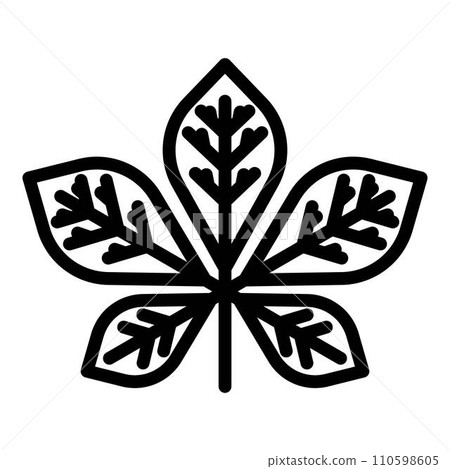 Horse chetnut leaf icon. Outline horse chetnut leaf vector icon for web design isolated on white background Horse chetnut leaf icon. Outline horse chetnut leaf vector icon for web design isolated on white background 110598605