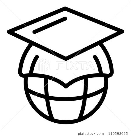 Global education icon. Outline global education vector icon for web design isolated on white background 110598635