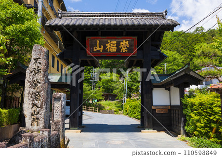 Spring in Ueda City, Nagano Prefecture, Bessho Onsen with fresh greenery, Anrakuji Temple Spring in Ueda City, Nagano Prefecture, Bessho Onsen with fresh greenery, Anrakuji Temple 110598849