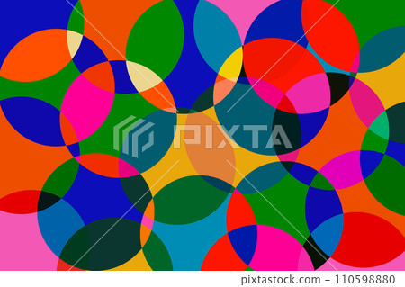 Colorful abstract backgrounds with risograph effect. Geometric circles pattern with riso print effect. Retro vector design 110598880