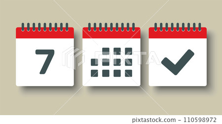 Vector icon page calendar - 7 day, agenda, done 110598972