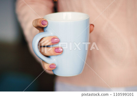 Cup of coffee background, coffee time photo 110599101