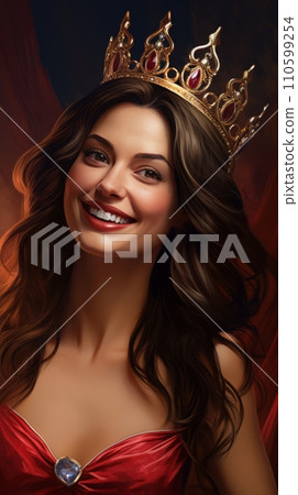 A beautiful girl wearing the crown of a winning beauty queen A beautiful girl wearing the crown of a winning beauty queen 110599254