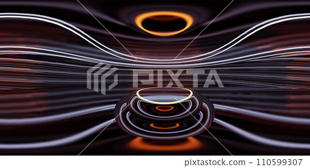 White Room with Circular Light With a Podium, Simple Setup for Presentations, Speeches, Events 3d render illustration 360 panorama vr environment map 110599307