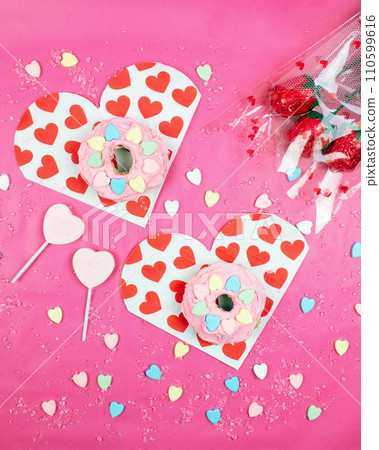 Heart symbol conceptual St. Valentine's day background. Heart love and passion symbols 110599616