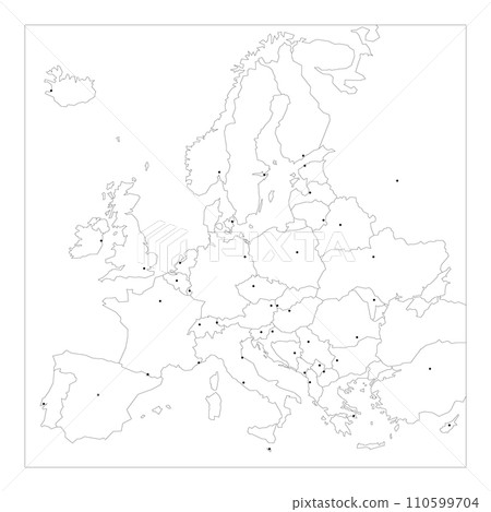 Political map of Europe. Blue colored blank... - Stock Illustration ...