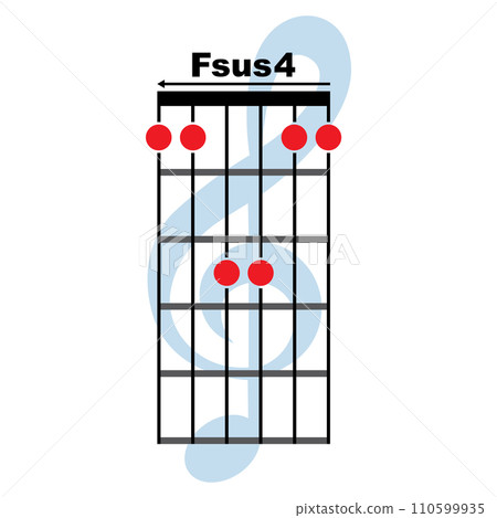 Fsus4 guitar chord icon Fsus4 guitar chord icon 110599935