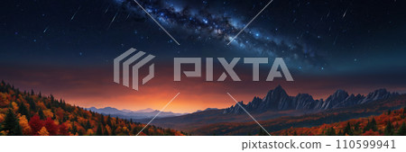 Nighttime mountain scenery 110599941