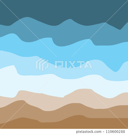 Water Wave Background Design, Abstract Vector Blue Ocean Walpaper Template 110600288